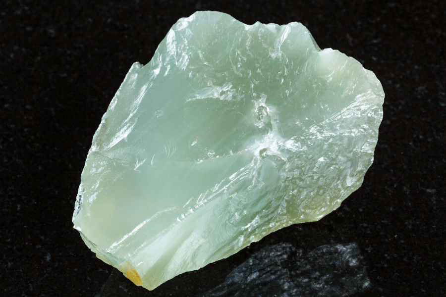 raw green prasiolite crystal stone