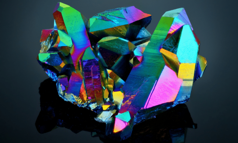 titanium quartz crystal cluster