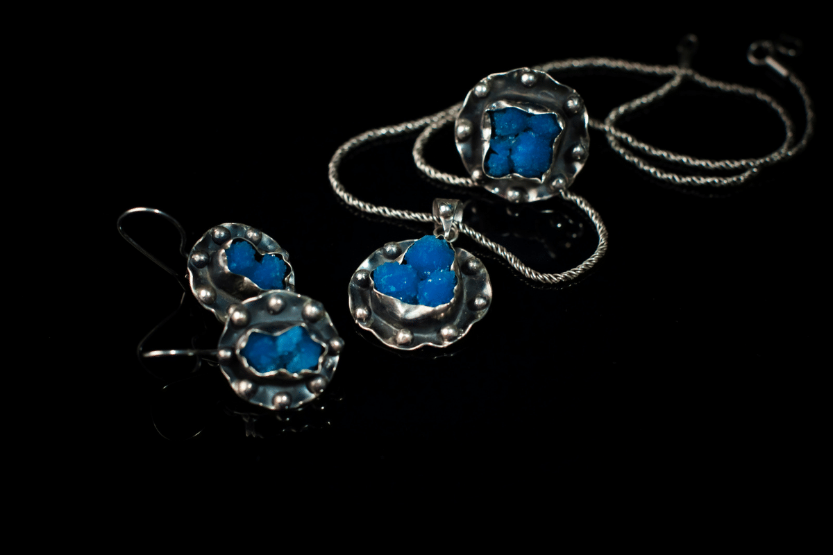 cavansite jewelry ring necklace