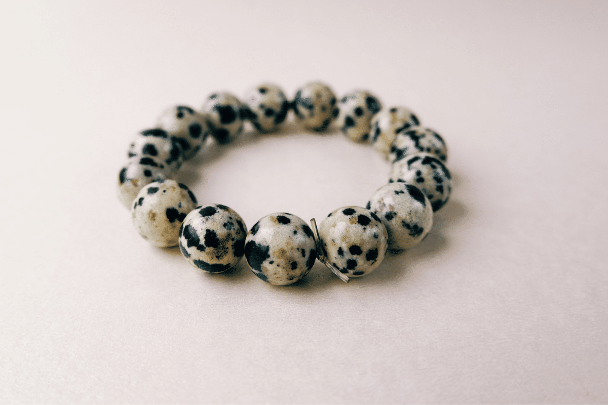 dalmatian jasper stone bracelet