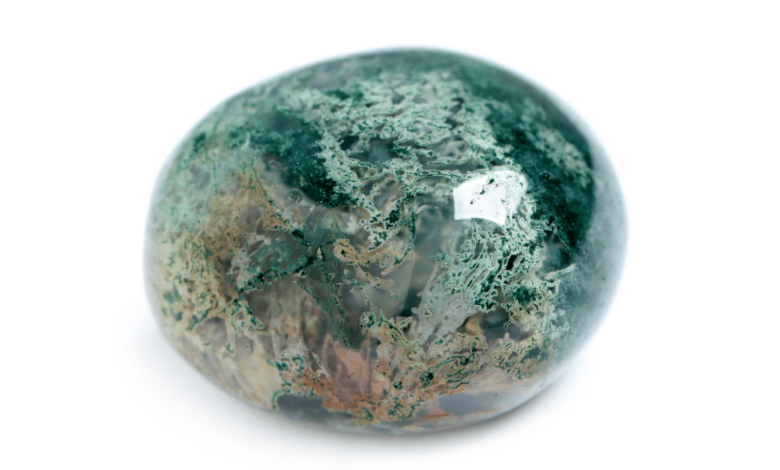 polished moss agate crystal meaning
