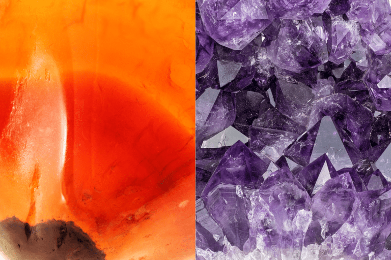 Carnelian and amethyst