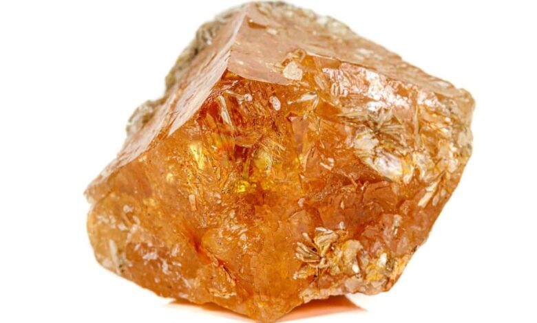 orange scheelite crystal