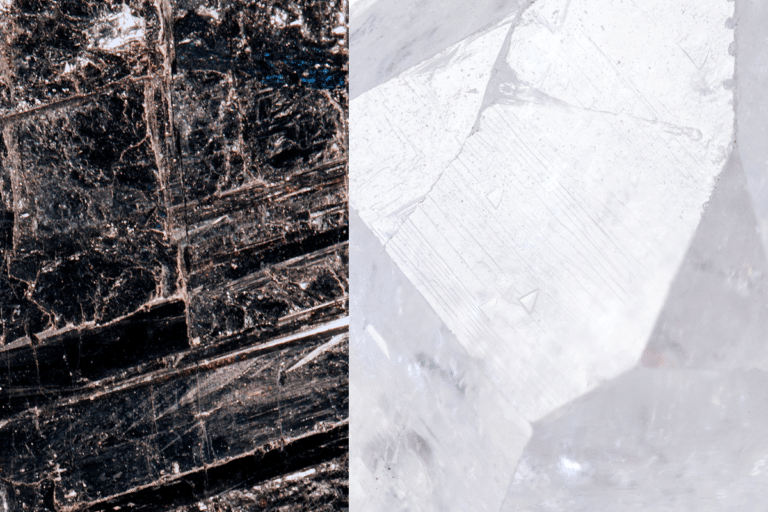 black tourmaline and clear quartz