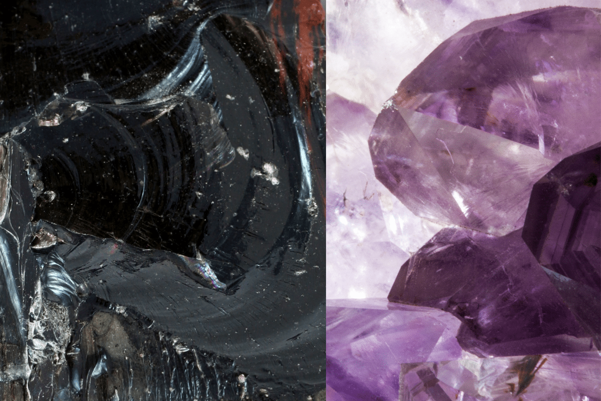 obsidian and amethyst