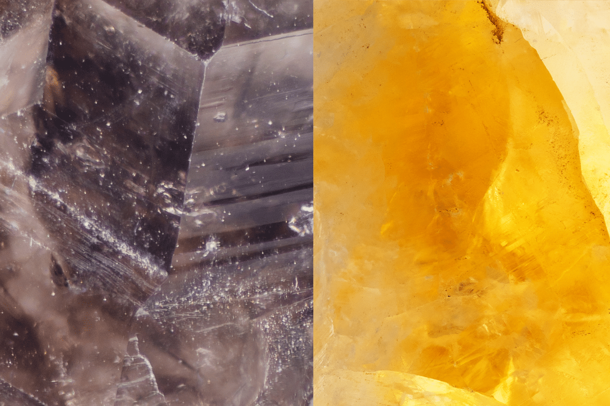 smokey quartz and citrine